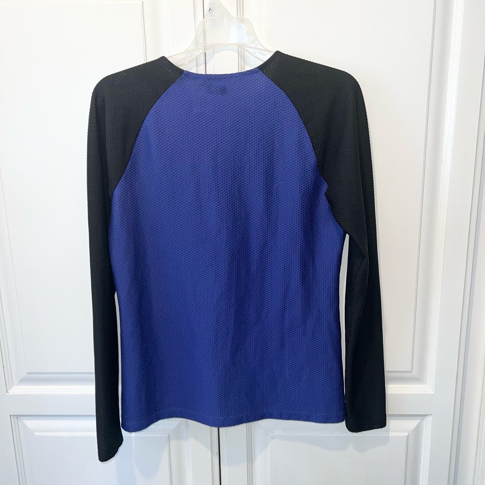 Lauren Ralph Lauren Active Mesh Quarter Zip Pullover Blue Black M - Picture 5 of 9
